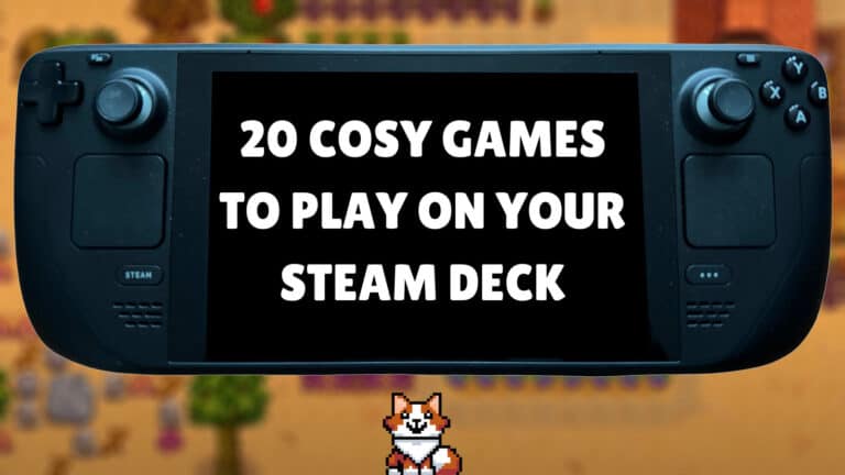 A photo showing my Steam Deck against a blurred Stardew Valley screenshot.