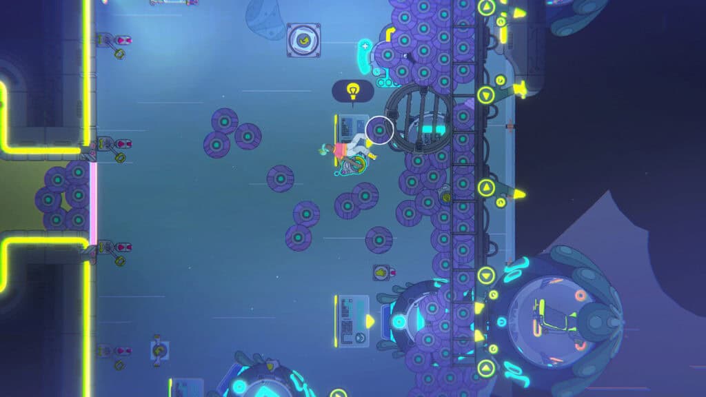 A screenshot of Space Sprouts, showing Oda trying to solve a puzzle.